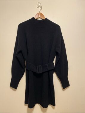 & Other Stories Black Belted Turtleneck Sweater Dress. Size S